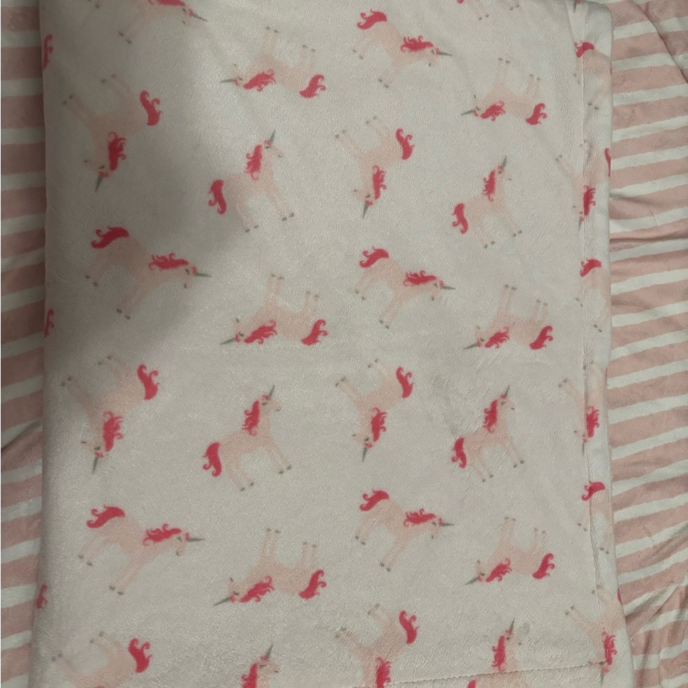 Used, Hudson Baby Unisex Baby Plush Mink and Sherpa Blanket, Unicorn, One Size